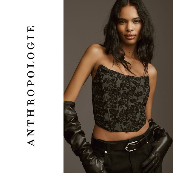 Anthropologie Strapless Seamed Corset Bustier Top XL - Picture 3 of 8